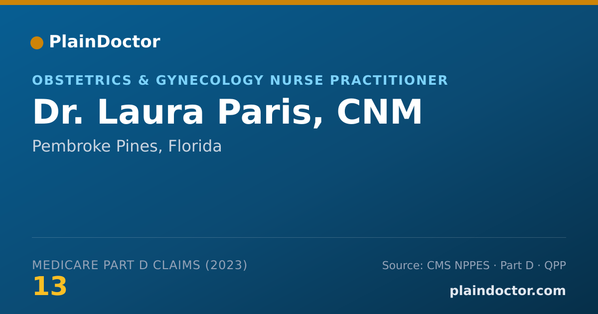 Shareable card for Laura Paris, CNM - Obstetrics & Gynecology Nurse Practitioner, Pembroke Pines, FL