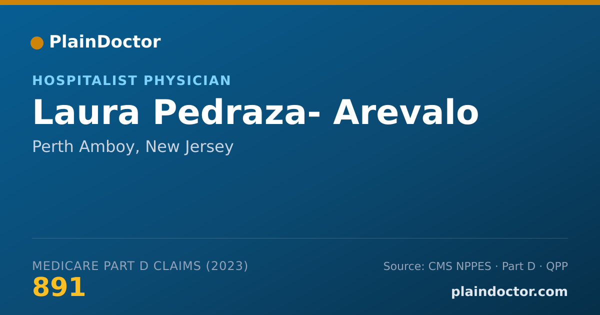 Shareable card for Laura Pedraza- Arevalo - Hospitalist Physician, Perth Amboy, NJ