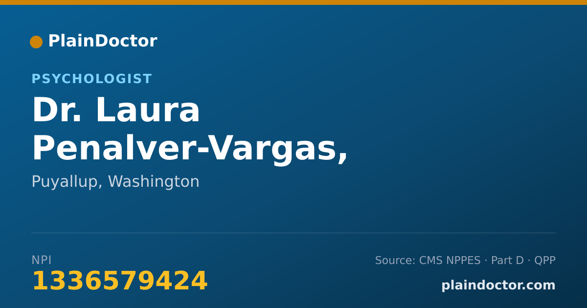Shareable card for Laura Penalver-Vargas, PSY.D. - Psychologist, Puyallup, WA