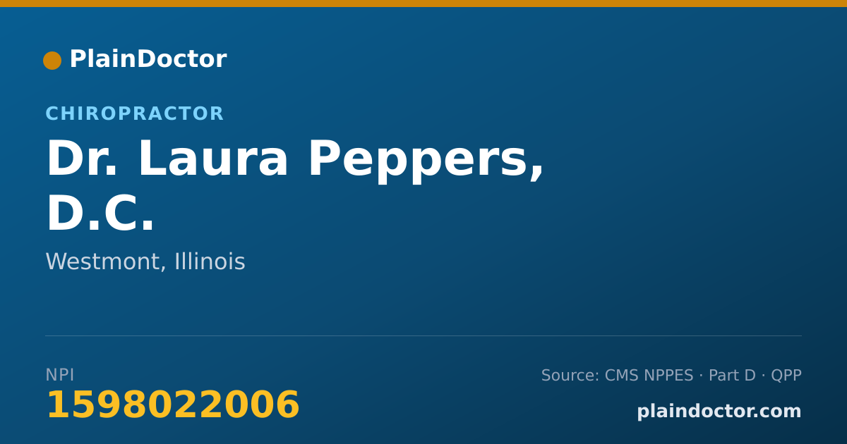 Shareable card for Laura Peppers, D.C. - Chiropractor, Westmont, IL