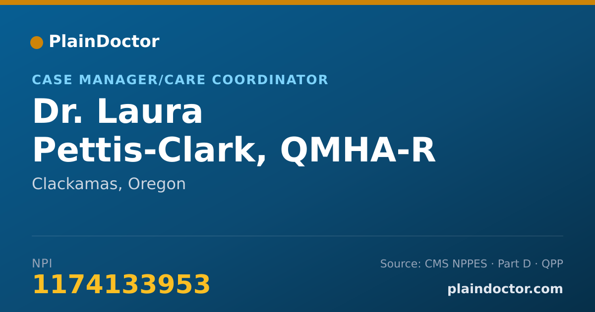 Shareable card for Laura Pettis-Clark, QMHA-R - Case Manager/Care Coordinator, Clackamas, OR