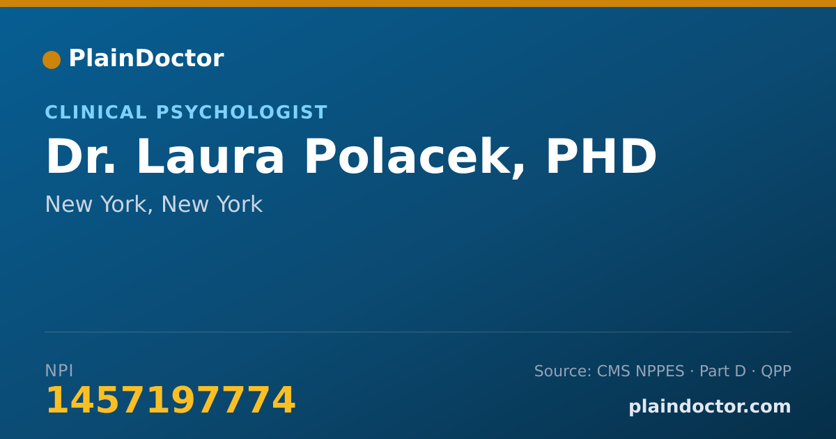 Shareable card for Laura Polacek, PHD - Clinical Psychologist, New York, NY
