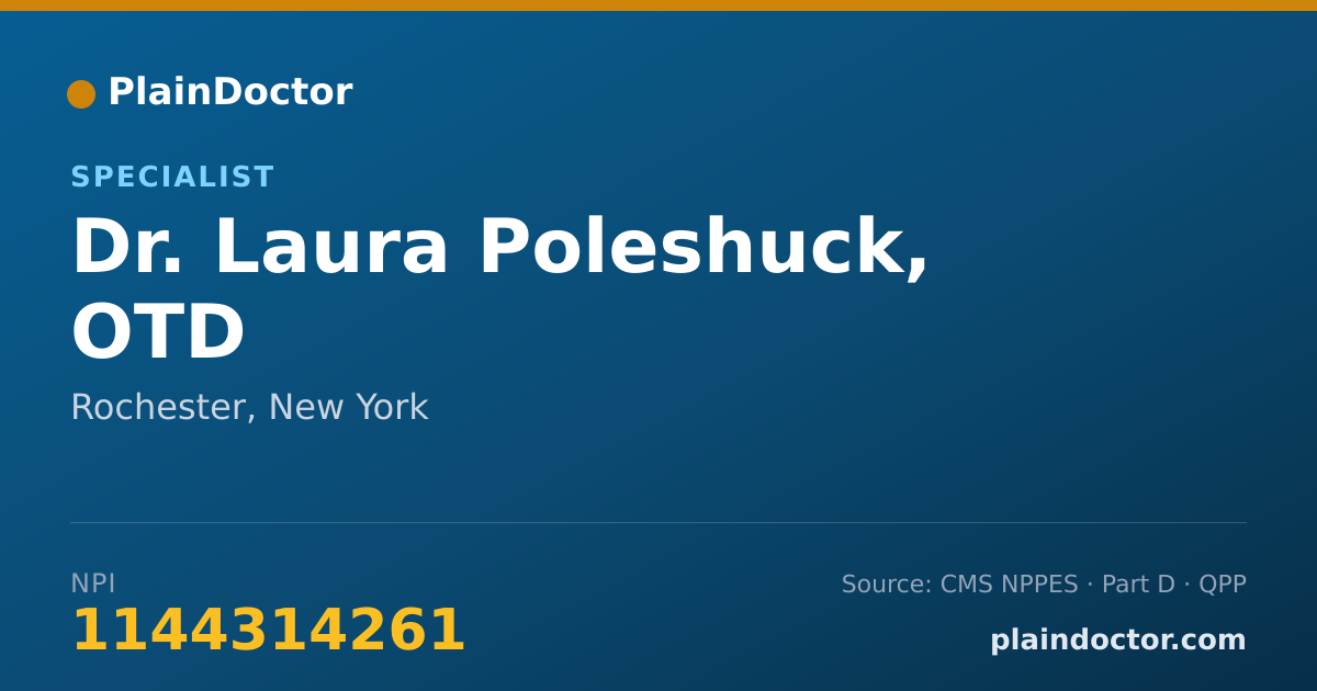 Shareable card for Laura Poleshuck, OTD - Specialist, Rochester, NY