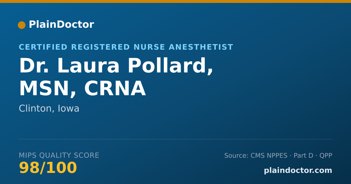 Shareable card for Laura Pollard, MSN, CRNA - Certified Registered Nurse Anesthetist, Clinton, IA