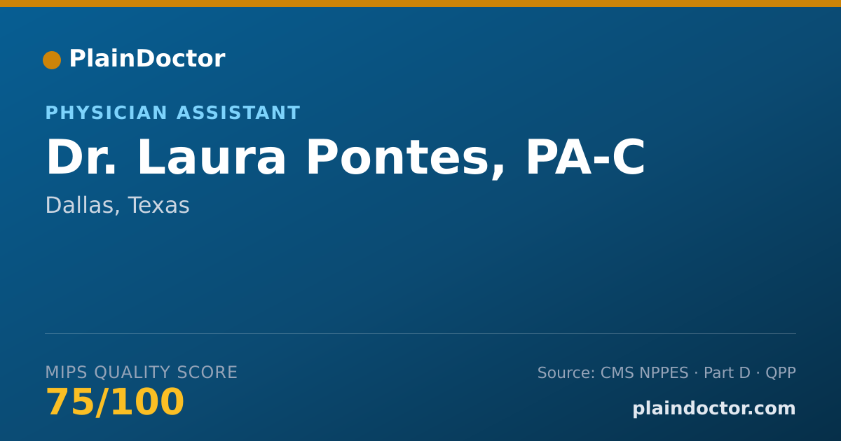Shareable card for Laura Pontes, PA-C - Physician Assistant, Dallas, TX