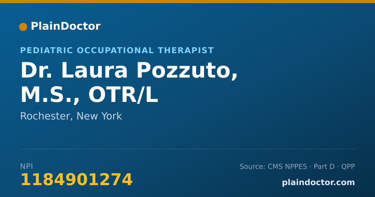 Shareable card for Laura Pozzuto, M.S., OTR/L - Pediatric Occupational Therapist, Rochester, NY