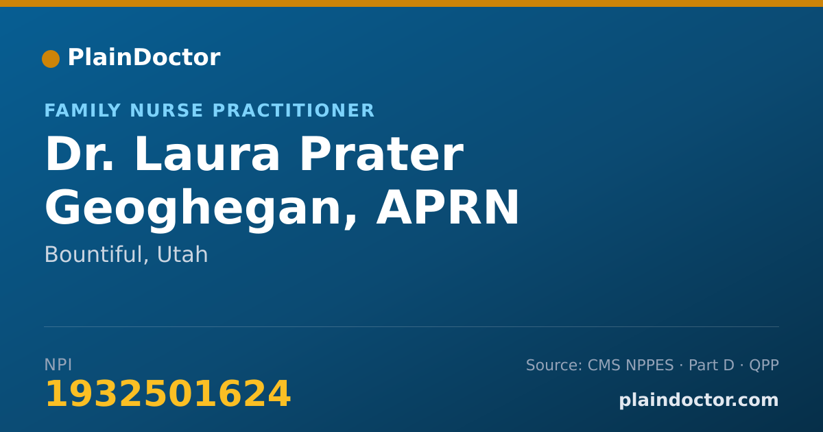 Shareable card for Laura Prater Geoghegan, APRN - Family Nurse Practitioner, Bountiful, UT
