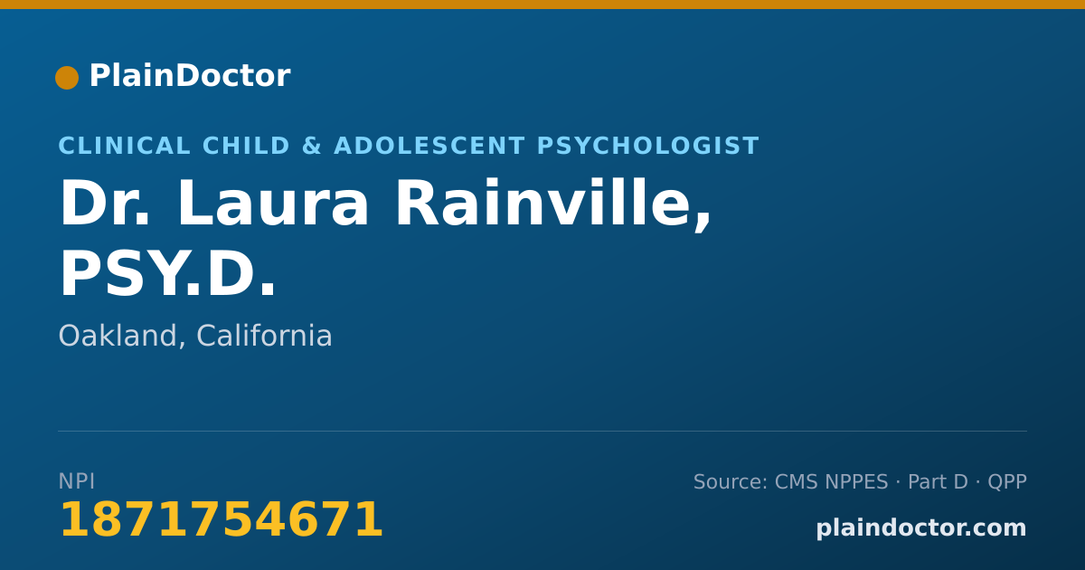Shareable card for Laura Rainville, PSY.D. - Clinical Child & Adolescent Psychologist, Oakland, CA