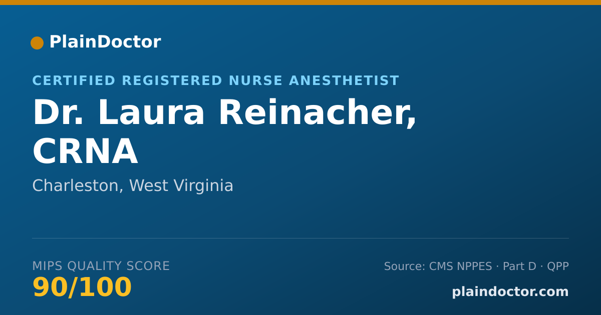 Shareable card for Laura Reinacher, CRNA - Certified Registered Nurse Anesthetist, Charleston, WV