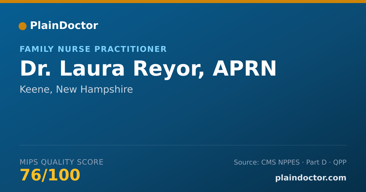 Shareable card for Laura Reyor, APRN - Family Nurse Practitioner, Keene, NH