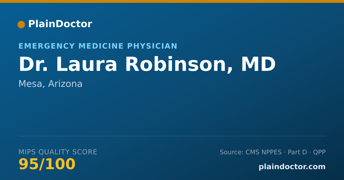 Shareable card for Laura Robinson, MD - Emergency Medicine Physician, Mesa, AZ