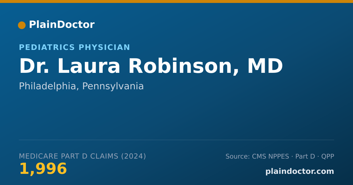 Shareable card for Laura Robinson, MD - Internal Medicine Physician, Philadelphia, PA