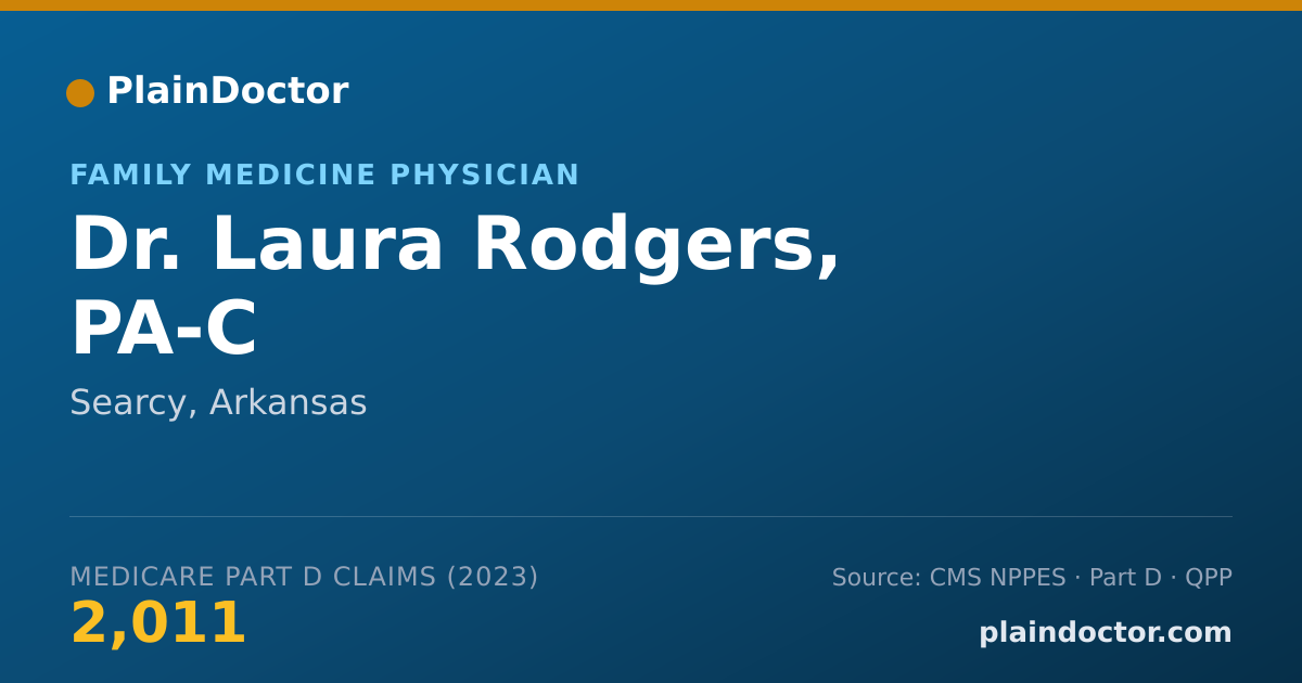 Shareable card for Laura Rodgers, PA-C - Family Medicine Physician, Searcy, AR
