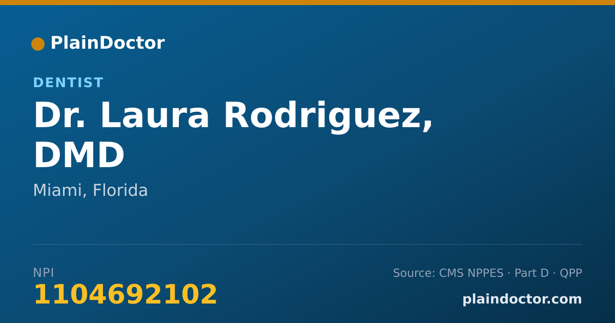 Shareable card for Laura Rodriguez, DMD - Dentist, Miami, FL
