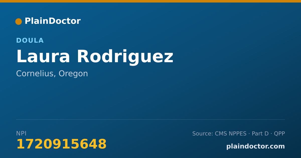 Shareable card for Laura Rodriguez - Doula, Cornelius, OR