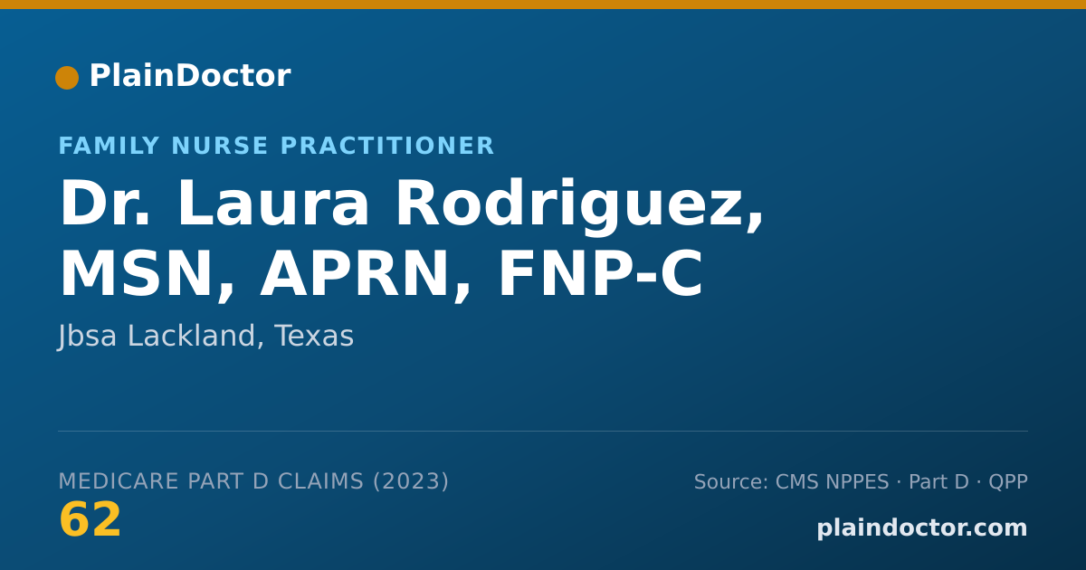 Shareable card for Laura Rodriguez, MSN, APRN, FNP-C - Family Nurse Practitioner, Jbsa Lackland, TX