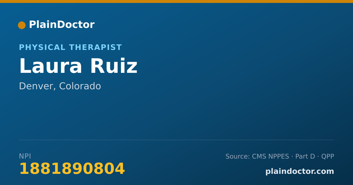 Shareable card for Laura Ruiz - Physical Therapist, Denver, CO