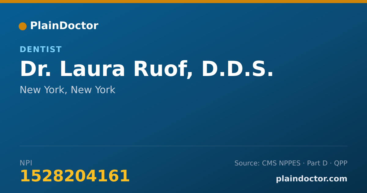 Shareable card for Laura Ruof, D.D.S. - Dentist, New York, NY