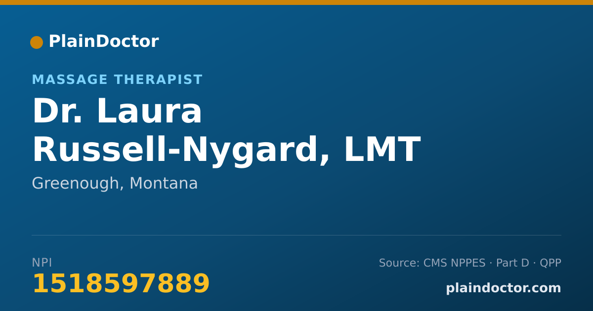 Shareable card for Laura Russell-Nygard, LMT - Massage Therapist, Greenough, MT