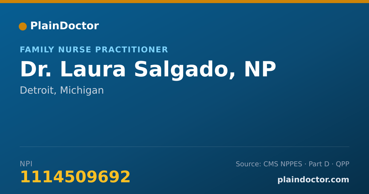 Shareable card for Laura Salgado, NP - Family Nurse Practitioner, Detroit, MI