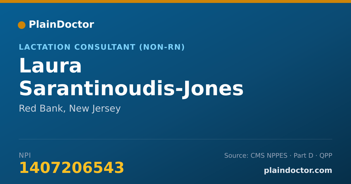 Shareable card for Laura Sarantinoudis-Jones - Lactation Consultant (Non-RN), Red Bank, NJ