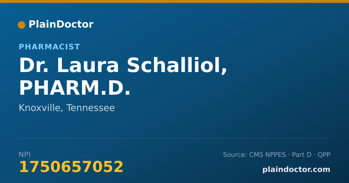 Shareable card for Laura Schalliol, PHARM.D. - Pharmacist, Knoxville, TN