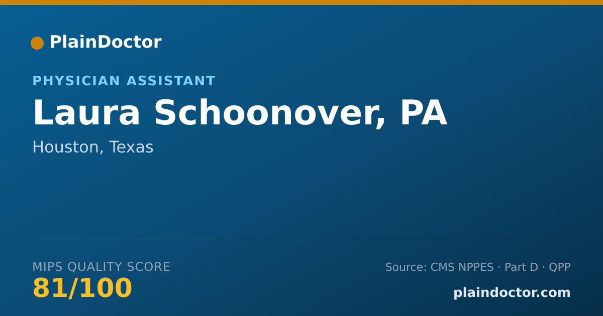 Shareable card for Laura Schoonover, PA - Physician Assistant, Houston, TX