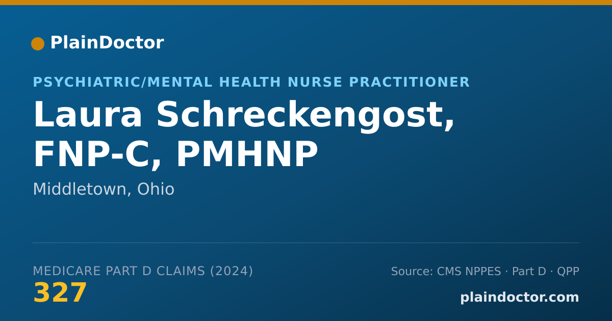 Shareable card for Laura Schreckengost, FNP-C, PMHNP - Psychiatric/Mental Health Nurse Practitioner, Middletown, OH