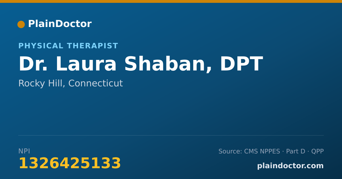 Shareable card for Laura Shaban, DPT - Physical Therapist, Rocky Hill, CT