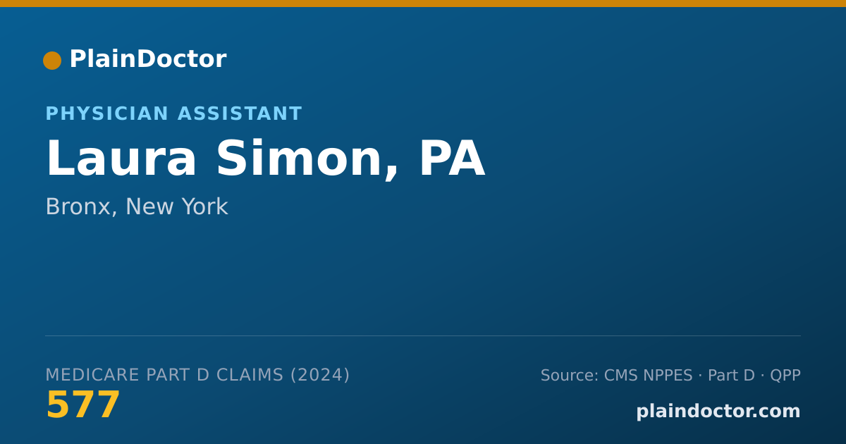 Shareable card for Laura Simon, PA - Physician Assistant, Bronx, NY