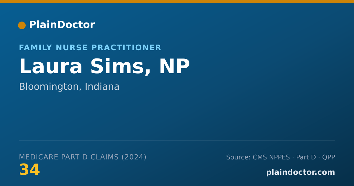 Shareable card for Laura Sims, NP - Family Nurse Practitioner, Bloomington, IN