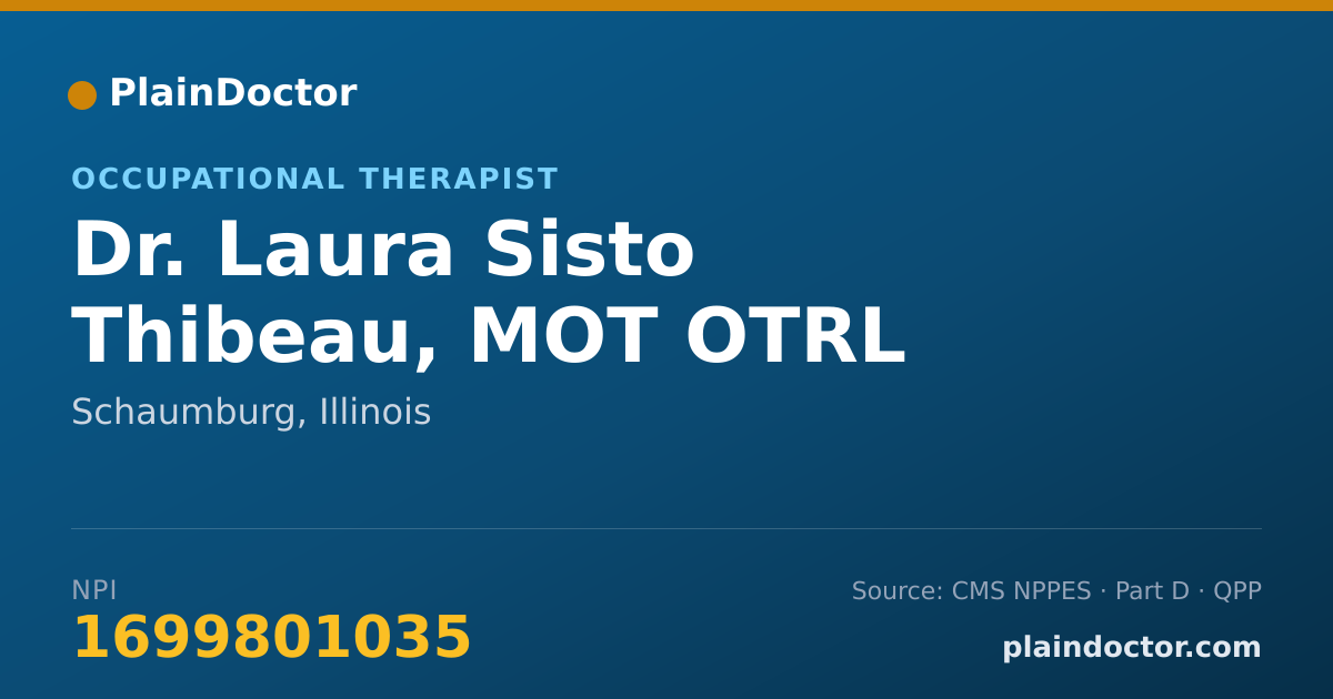 Shareable card for Laura Sisto Thibeau, MOT OTRL - Occupational Therapist, Schaumburg, IL