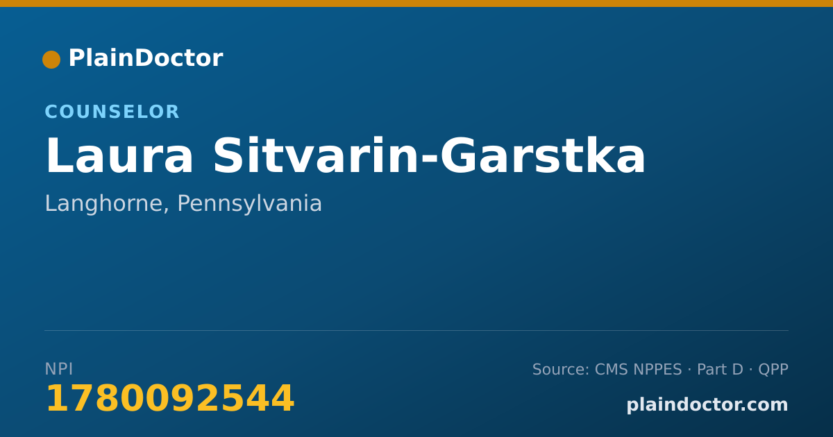 Shareable card for Laura Sitvarin-Garstka - Counselor, Langhorne, PA