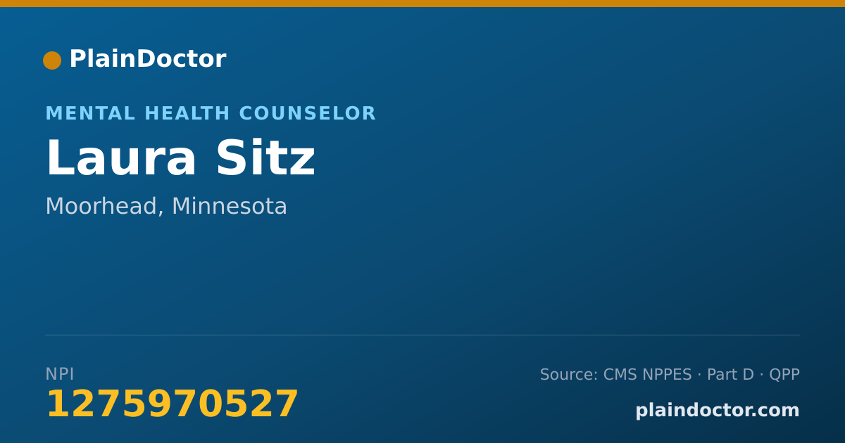 Shareable card for Laura Sitz - Mental Health Counselor, Moorhead, MN