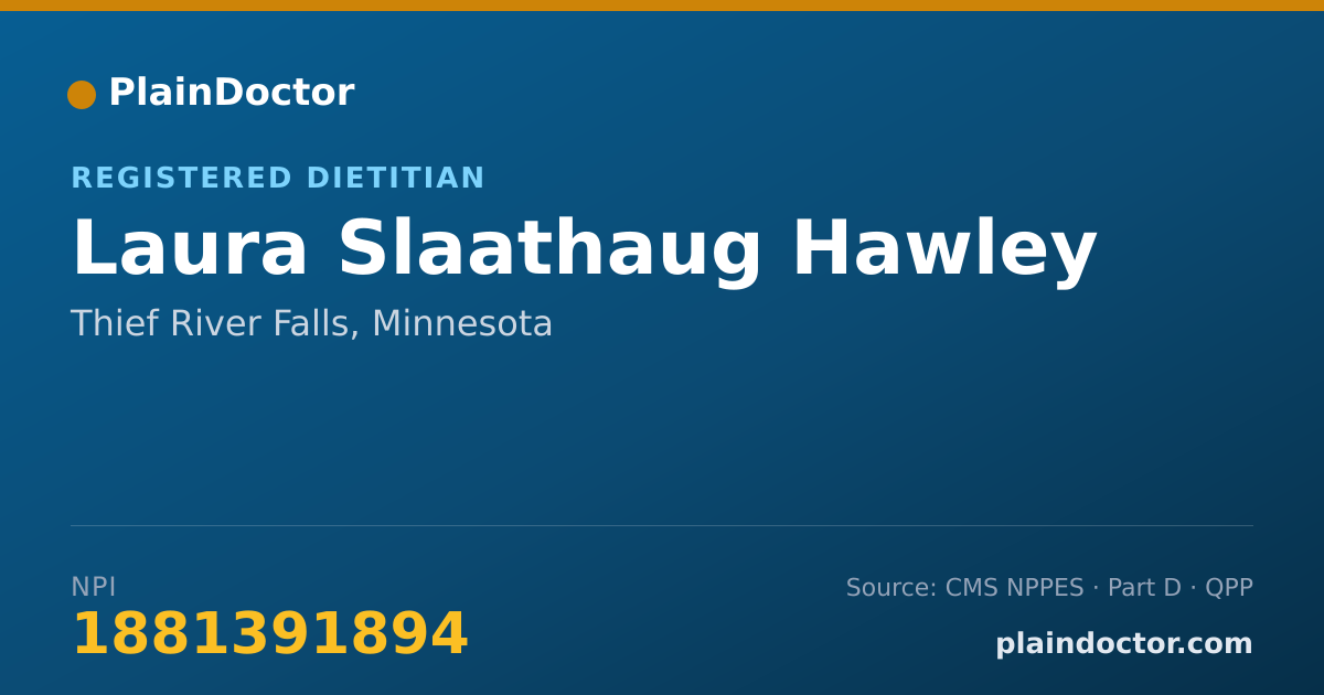 Shareable card for Laura Slaathaug Hawley - Registered Dietitian, Thief River Falls, MN