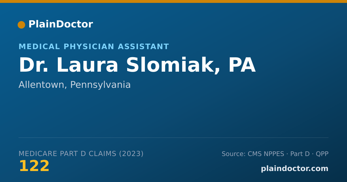 Shareable card for Laura Slomiak, PA - Medical Physician Assistant, Allentown, PA