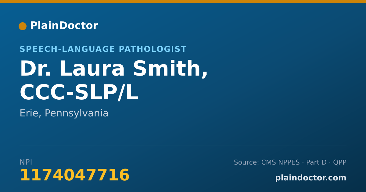 Shareable card for Laura Smith, CCC-SLP/L - Speech-Language Pathologist, Erie, PA