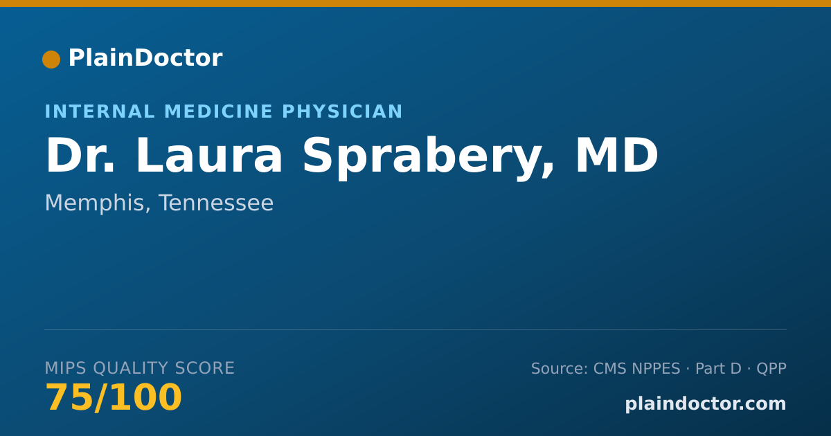 Shareable card for Laura Sprabery, MD - Internal Medicine Physician, Memphis, TN