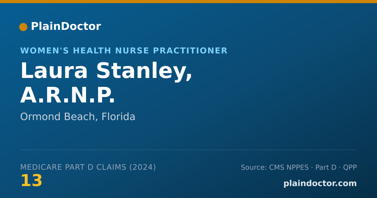 Shareable card for Laura Stanley, A.R.N.P. - Women's Health Nurse Practitioner, Ormond Beach, FL