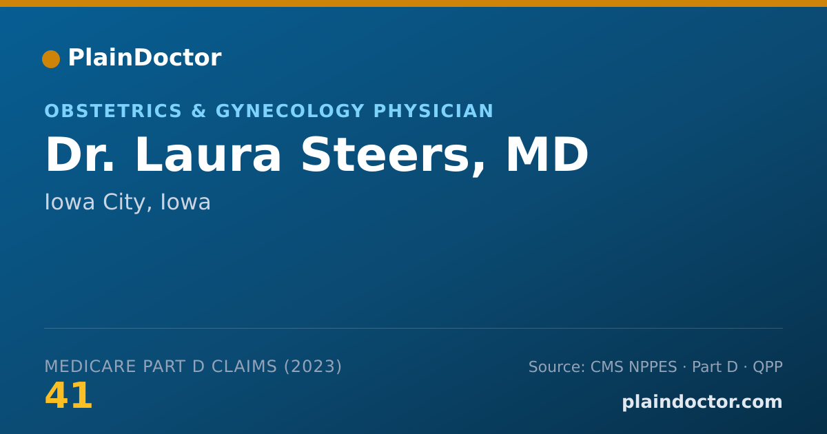 Shareable card for Laura Steers, MD - Obstetrics & Gynecology Physician, Iowa City, IA