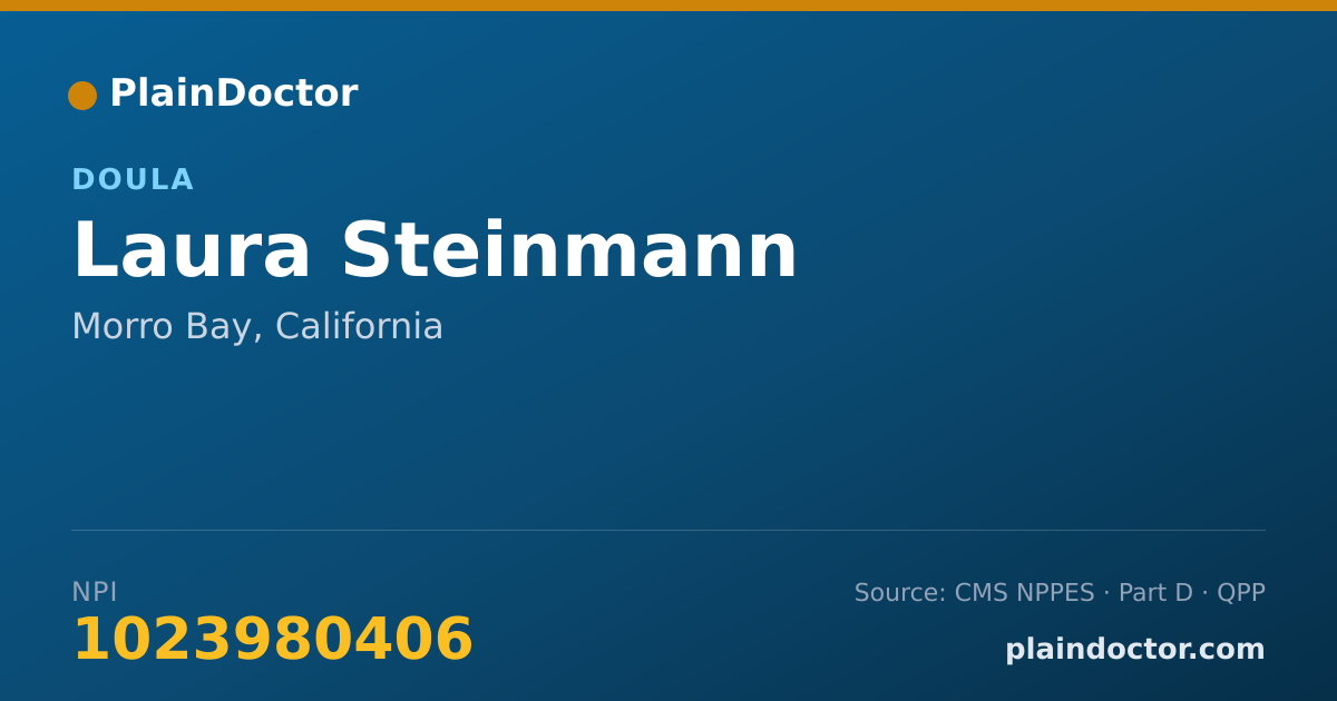 Shareable card for Laura Steinmann - Doula, Morro Bay, CA