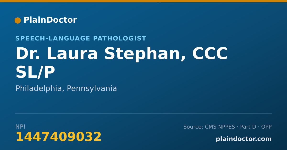 Shareable card for Laura Stephan, CCC SL/P - Speech-Language Pathologist, Philadelphia, PA
