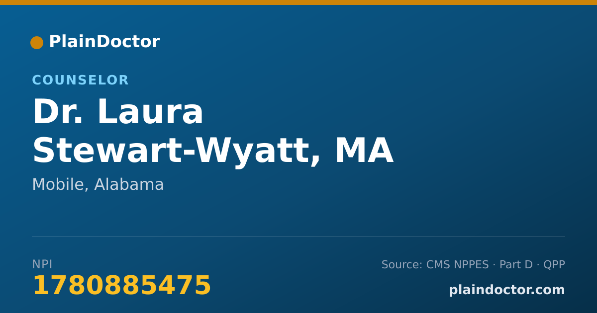 Shareable card for Laura Stewart-Wyatt, MA - Counselor, Mobile, AL