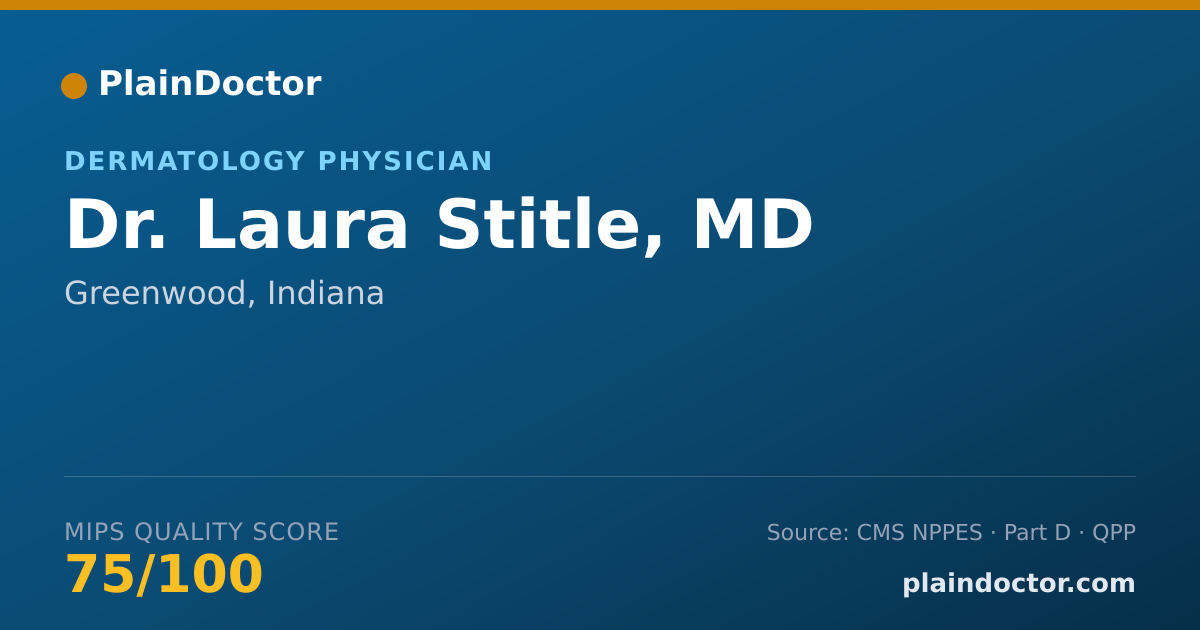 Shareable card for Laura Stitle, MD - Dermatology Physician, Greenwood, IN