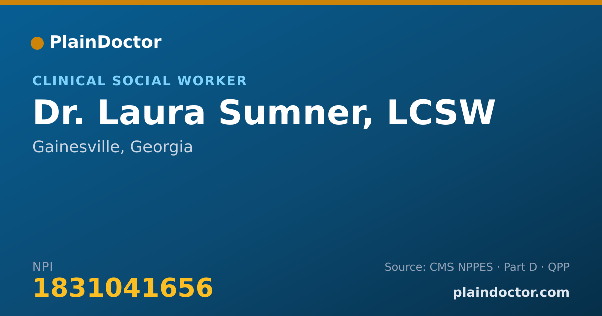 Shareable card for Laura Sumner, LCSW - Clinical Social Worker, Gainesville, GA