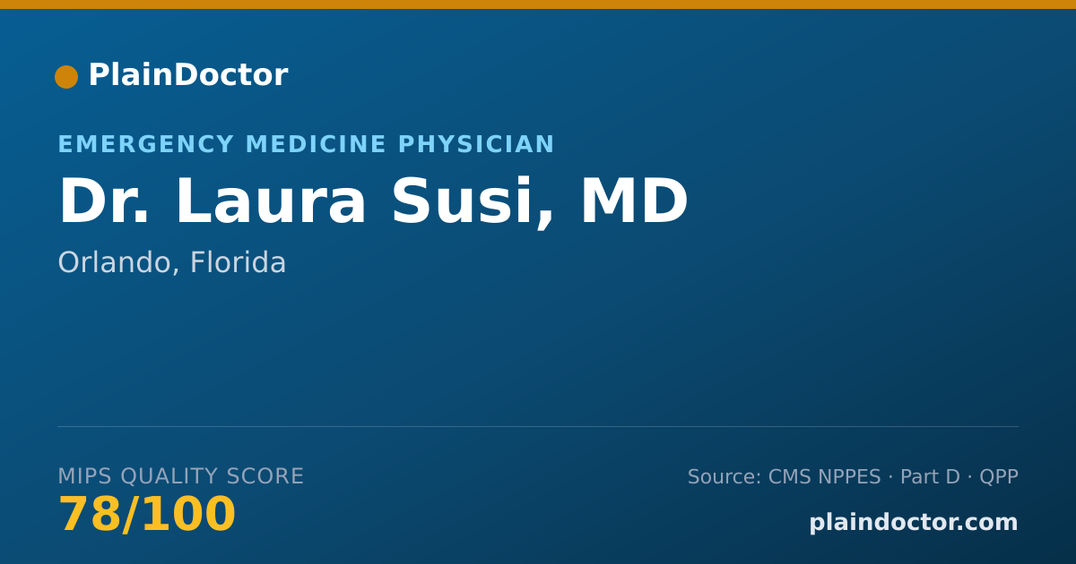 Shareable card for Laura Susi, MD - Emergency Medicine Physician, Orlando, FL