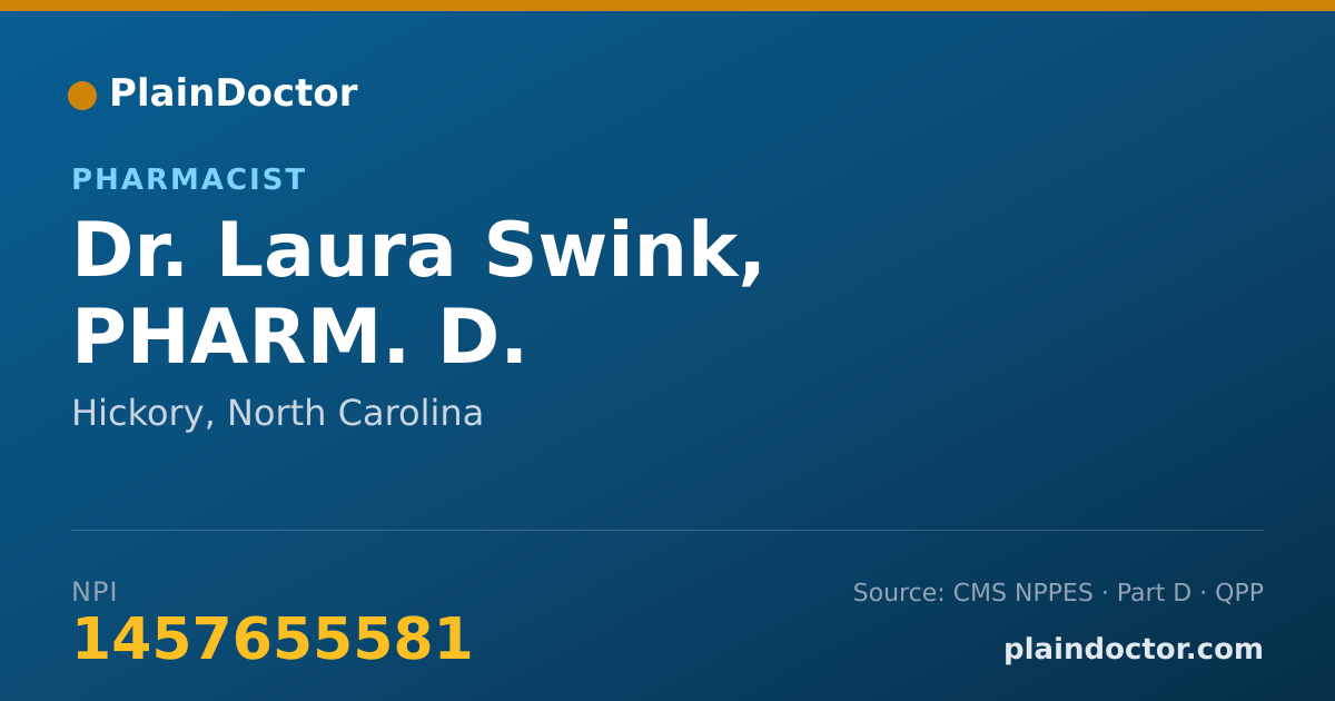 Shareable card for Laura Swink, PHARM. D. - Pharmacist, Hickory, NC