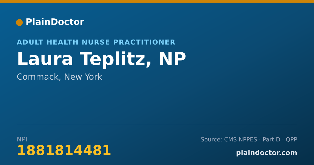 Shareable card for Laura Teplitz, NP - Adult Health Nurse Practitioner, Commack, NY
