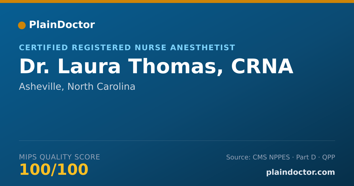 Shareable card for Laura Thomas, CRNA - Certified Registered Nurse Anesthetist, Asheville, NC