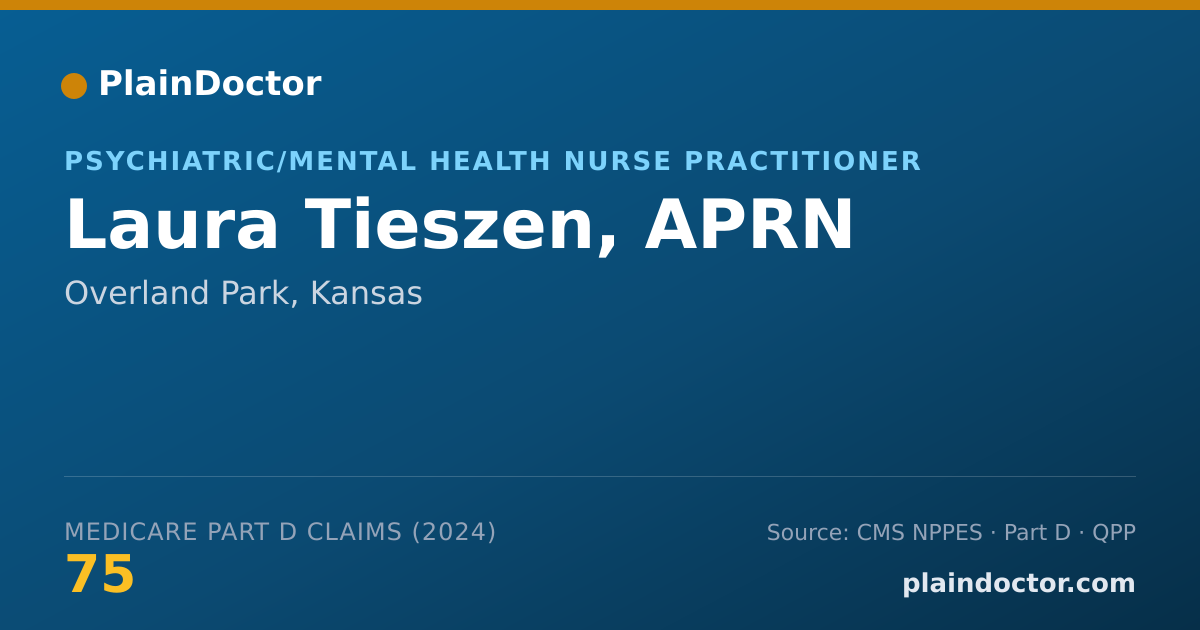 Shareable card for Laura Tieszen, APRN - Psychiatric/Mental Health Nurse Practitioner, Overland Park, KS